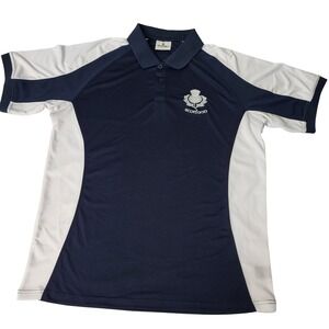 Rugby Nations Mens XL Navy White Scotland Gents Cool Thistle Logo Polo Shirt